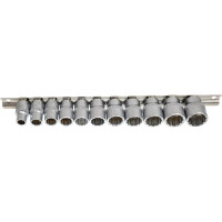 Набор торцевых головок 12-гранных на планке (11 шт; 3/8DR) ROCKFORCE RF-3111-9(3104)