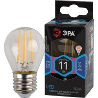 Филаментная лампа ЭРА FLED P45-11w-840-E27 шар, 11 Вт, нейтральная, E27, 10/100/4000 Б0047015
