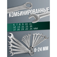 Набор комбинированных ключей Rockforce 22 предмета RF-5147R(47122)