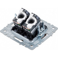 Двойная компьютерная розетка rj45 IEK Brite рк10-2-брб категория 5e, белый BR-K20-1-K01