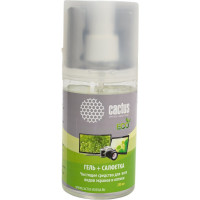 Чистящий набор салфетка/гель Cactus для экранов и оптики, 18x18 см, 200 мл, 1 шт. CS-S3004E 1118422