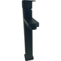 Смеситель для накладной раковины Rainsberg черный матовый, однорычажное управление, фиксированный излив. Монтаж на одно отверстие, на гайке R1001HF-1