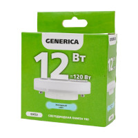 Светодиодная лампа GENERICA T80 таблетка 12Вт 230В 6500К GX53 LL-T80-12-230-65-GX53-G