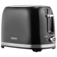 Тостер Centek черный 850 Вт, 7 степеней прожарки, 2 тоста, поддон, стоп, подогрев, разморозка CT-1432 BLACK