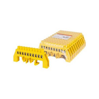 Шина "земля" "pe" TDM в желтом изоляторе на din-рейку 8x12мм 8 групп SQ0801-0215