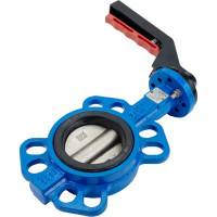 Поворотный затвор DYARM -ZP-080-16-G-G-E-HT (синий), DN080, PN16, межфланцевый/корпус GGG40/диск GGG40/уплотнение EPDM HT, с ручкой 4687203187149