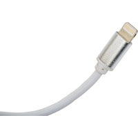 СЗУ More Choice 2USB 2.1A для Lightning 8-pin со встроенным кабелем и LED подсветкой NC48i White
