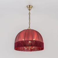 Подвесная люстра Citilux Базель с бордовым абажуром CL407133