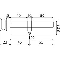 Цилиндровый механизм Стандарт MAX 100 (55x45В), SN, 5 кл. перф., ключ/верт. 14803