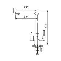 Смеситель для кухни Shevanik с подключением фильтра S468B