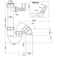Сифон McAlpine без выпуска ф-40-40/50 P/S-образный с носиком MRSK4