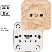 Розетка TDM ELECTRIC 2П открытой установки IP20 10А, сосна "Дача" Народная SQ1824-0037