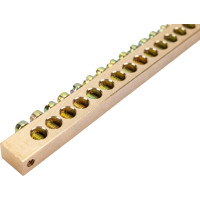 Шина ЭРА NO12229 PEN земля-ноль 8x12мм 24/2 латунная, крепеж по краям Б0047244