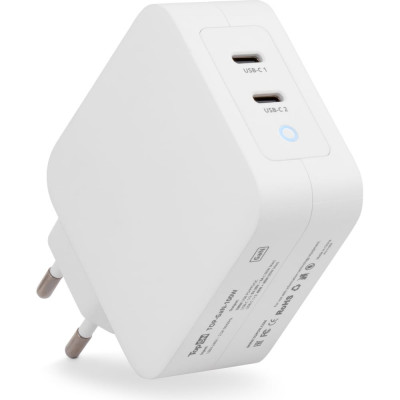 TopOn Блок питания GaN 100W 2 Type-C PD, PPS, QC Белый TOP-GaN-100W