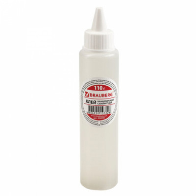 BRAUBERG Клей канцелярский силикатный для бумаги, картона 110 г., 224599