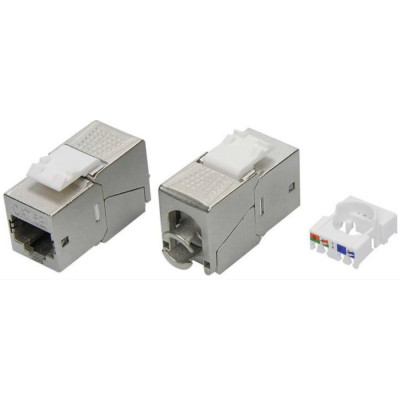 DKC Модуль  keystone rj45 cat5e экранированный(stp), 90 градусов,серебристый (форм-фактор s19) 12шт RNK5EF90TL