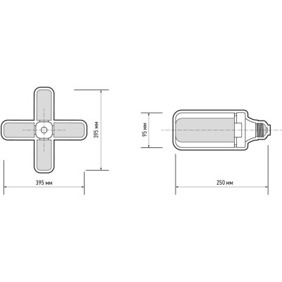 Jazzway Светильник PPG T95-4p AGRO 36w FR E27 для растений 5043350