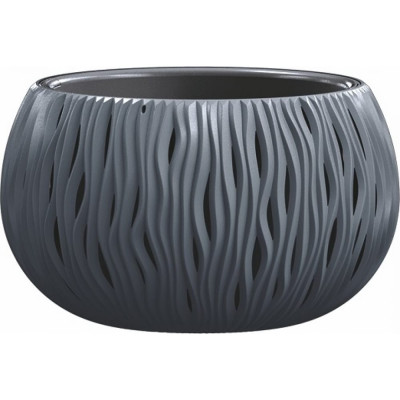 Prosperplast Кашпо для цветов SANDY BOWL DSK370-S433 антрацит 2 предмета 9л DSK370-S433