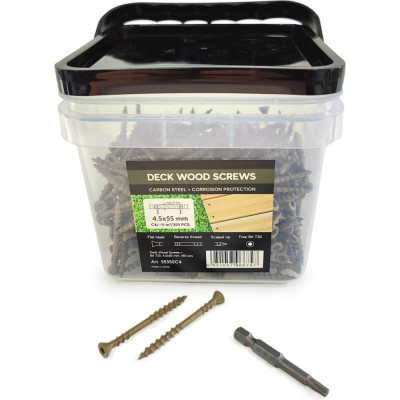 Саморезы для монтажа террас и фасадов Camo Deck Wood Screws 55x4,5 мм, C4, T20 350 шт. 55350C4