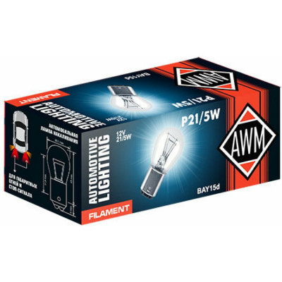 AWM Лампа накаливания P21/5W 12V 21W/5W, 10шт 410300007