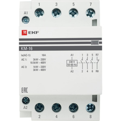Модульный контактор EKF КМ PROxima km-3-16-22