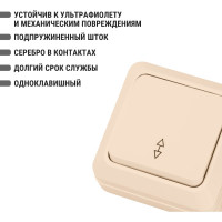 Проходной переключатель TDM ELECTRIC Ладога слоновая кость ОП одноклавишный SQ1801-0006