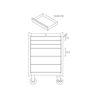 Инструментальная тележка на колесах, 6 ящиков, синяя Станкоимпорт BTD-270061CS blu
