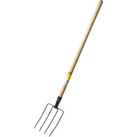 Навозные кованые вилы с черенком, 4 круглых зубца, 180х300x1330мм Grinda 39723