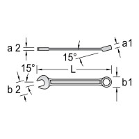 Комбинированный удлиненный ключ NORGAU 17 мм 060227017