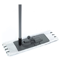 Швабра для влажной уборки In'Loran плоская, микрофибра, серая, 44х13 см, телескопическая ручка 71-120 см, арт. BS-012P