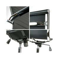 Кресло руководителя Helmi HL-E17 Slim экокожа черная хром 274832