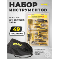 Набор шарнирно-губцевого инструмента и бит WMC TOOLS 49 пр, в сумке 48159 1049