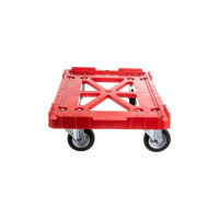 Тележка Тара.ру п/э 600х400, чёрные резиновые колеса (два с тормозом) 15651