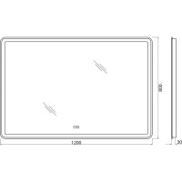 Зеркало со встроенным светильником BelBagno SPC-MAR-1200-800-LED-TCH-WARM