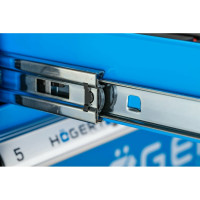 Инструментальная тележка HOEGERT TECHNIK 6 ящиков, усиленный пластиковый верх HT7G046