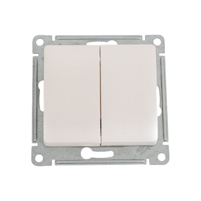 2-клавишный механизм переключателя Systeme Electric скрытой проводки Glossa 10А IP20 6/2 10AX перламутр GSL000665