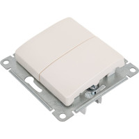 2-клавишный механизм переключателя Systeme Electric скрытой проводки Glossa 10А IP20 6/2 10AX перламутр GSL000665