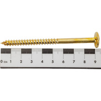 Мебельный шуруп ЦКИ 6.3х90 латунир., HEX 4.0, уп. 50 шт. 62258