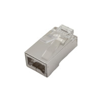 Коннектор LANMASTER RJ45, тип EZ 8P8C, STP, cat.5e, универсальный, со вставкой, 100 шт LAN-EZ45-8P8C/S5E-100