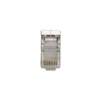 Коннектор LANMASTER RJ45, тип EZ 8P8C, STP, cat.5e, универсальный, со вставкой, 100 шт LAN-EZ45-8P8C/S5E-100