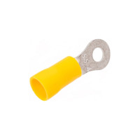 Кольцевой изолированный наконечник KLR ROV-406 с ПВХ манжетой 4.6...6.6мм2/М4/Жёлтый/6500406