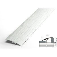 Порог разноуровневый алюминиевый декоративный (41 мм, 0,9 м, Береза) ЛУКА УТ000025918