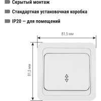 Проходной переключатель TDM ELECTRIC Валдай белый одноклавишный 10А SQ1804-0003