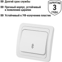 Проходной переключатель TDM ELECTRIC Валдай белый одноклавишный 10А SQ1804-0003