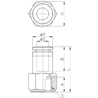 Фитинг 12 мм с внутренней металлической резьбой G3/8" CDC Pneumatics PCF 12G03