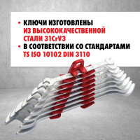 Набор ключей IZELTAS рожковых двусторонних, удлиненых 8 предм. 6-22мм , 130002108