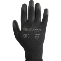 Лёгкие бесшовные защитные перчатки эргономичной формы WIEDERKRAFT WDK-PU01B/XXL