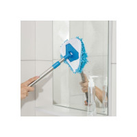 Окномойка Доляна фигурная, с телескопической стальной ручкой, цвет микс, 13х13х55 см 3092740