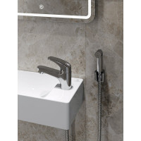 Полимерный смеситель для раковины с гигиеническим душем OneLife by Orange хром P01-022cr