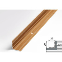 Порог угловой алюминиевый ЛУКА (20х20 мм, 1,8 м, декоративный, Бук) 00000001849